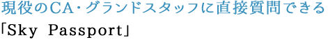 現役のCA/グランドスタッフに直接質問できる